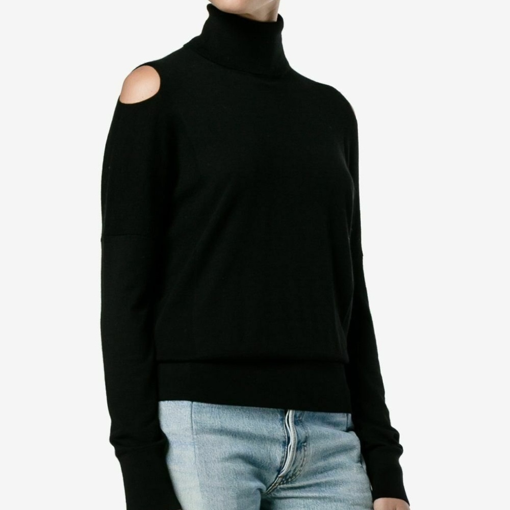 Vince Black Cold Shoulder Wool Sweater M